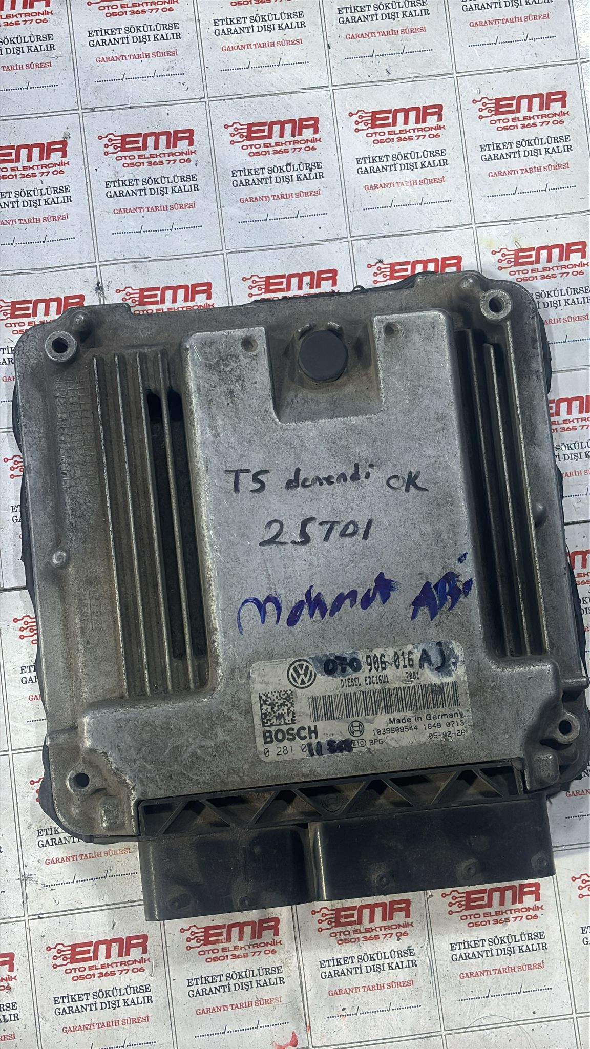 VOLKSWAGEN T5 TRANSPORTER 2.5 TDİ MOTOR BEYNİ 0 281 011 568